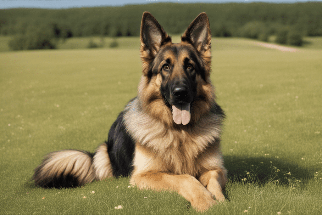Pet Hair Vacuum Review: What Really Works 2 Long Haired German Shepherd standing in a meadow