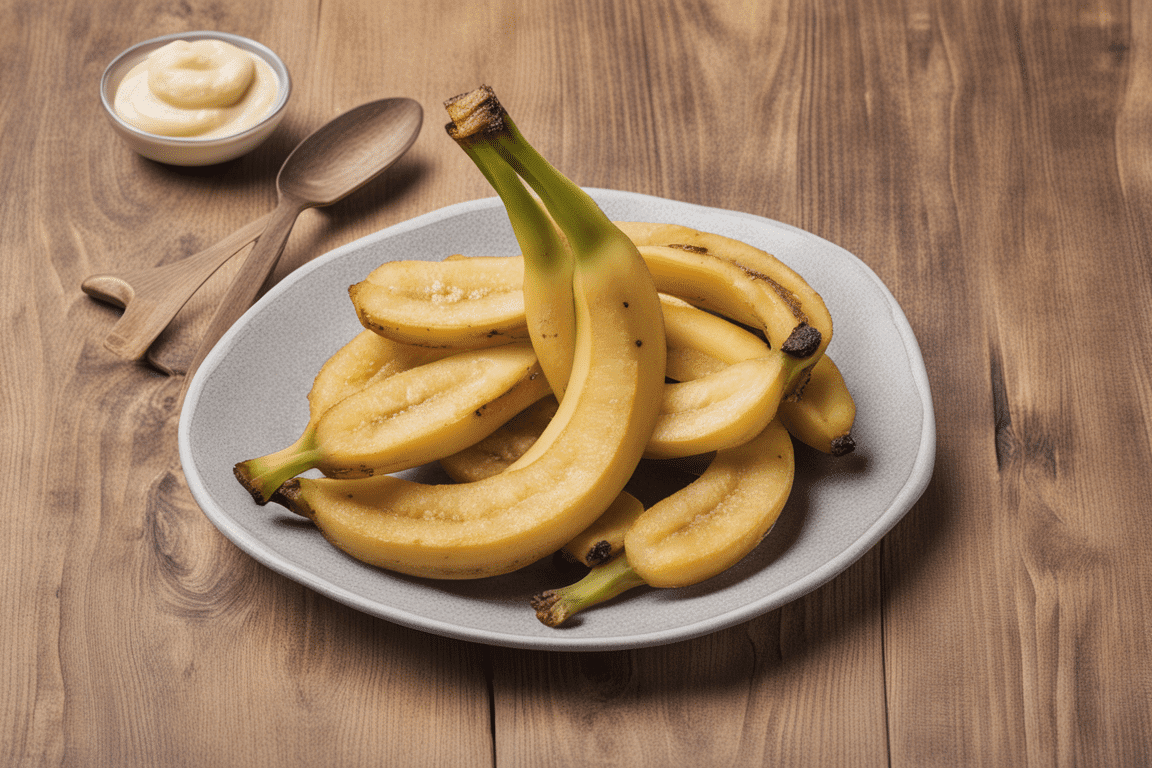 Can dogs eat plantains? 3 a photo of a fried banana in a bowl on a table