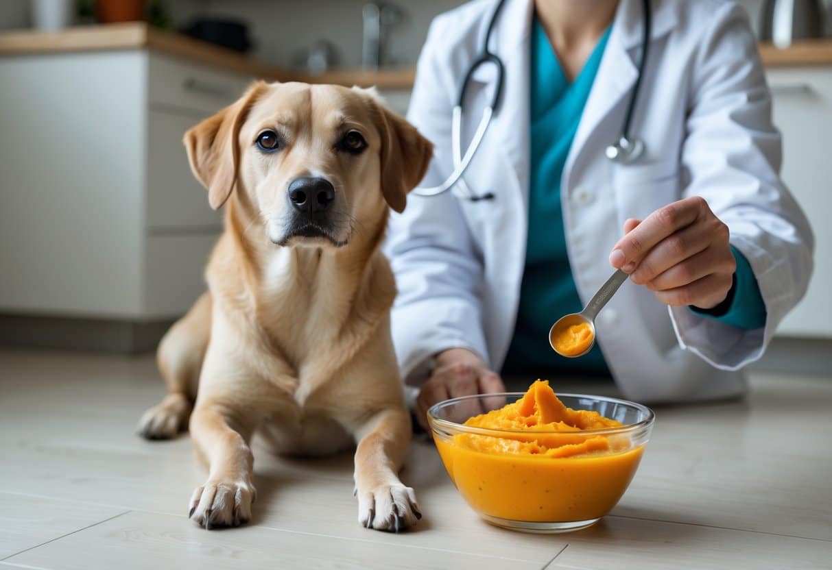 dog with pumpkin for diarrhea